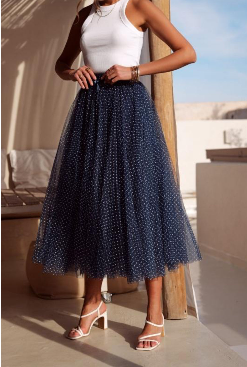 Wide leg flow Skirt