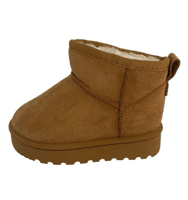 junior camel fur lined boot